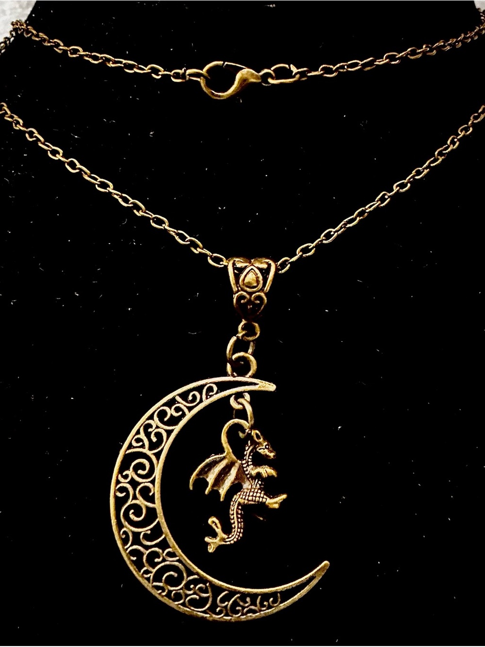 GOTHIC TARGARYEN DRAGON/ MOON  NECKLACE